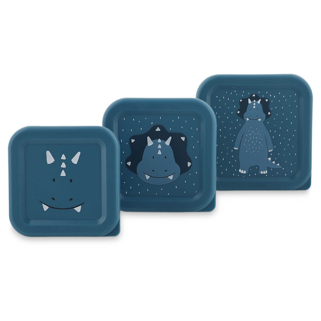 Trixie | Bewaarpotje Snack Box Mr. Triceratops Blauw 3-pack