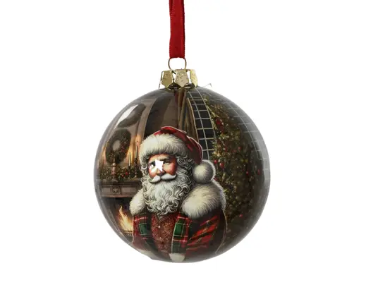 Decoris | Kerstbal Polyfoam Shiny Santa Claus Ø8cm