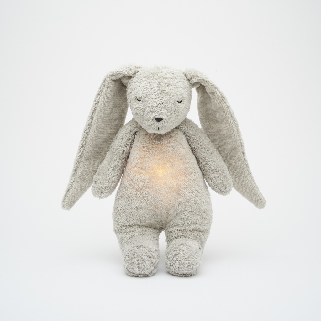 Moonie | Slaapknuffel The Humming Bunny Gray Natur 2.0