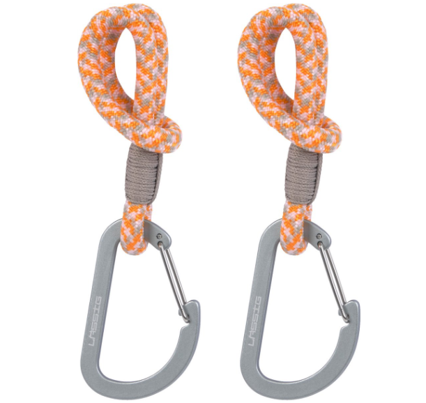 Laessig | Tassenhaak Cas Mix Stroller Hooks Cord Beige/Orange/Lavender 2-pack