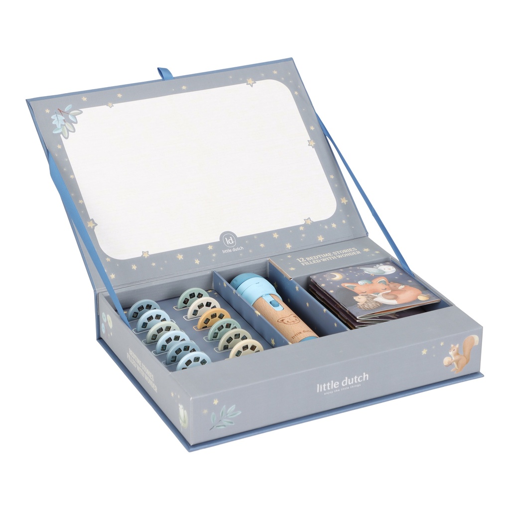 Little Dutch | Educatief Speelgoed Verhalen Projector Zaklamp Blauw