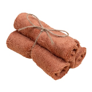 Timboo | Handdoek Gastendoek Bamboe Sunrise Orange  29,5x50cm 3-pack