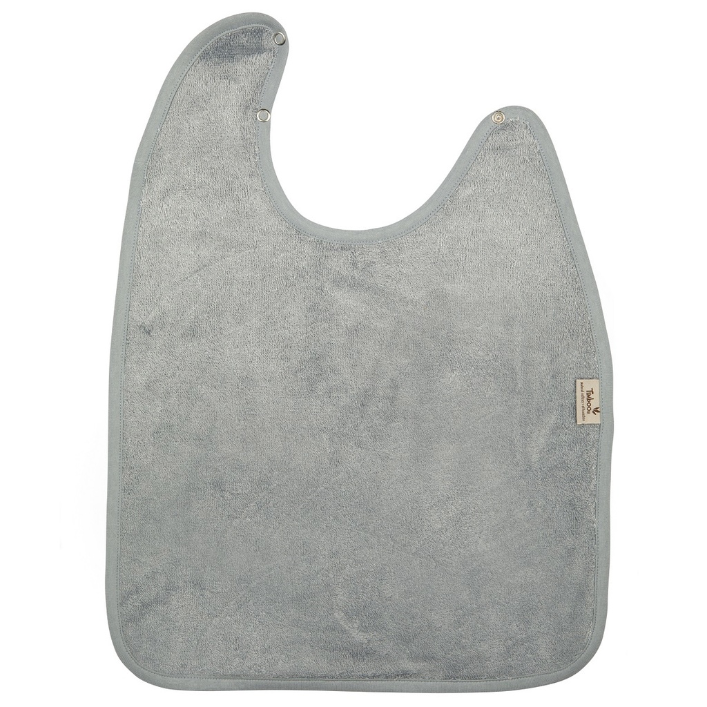 Timboo | Slabbetje XL Waterproof Drukknopensluiting Bamboe Moon Blue Blauw 37x50cm