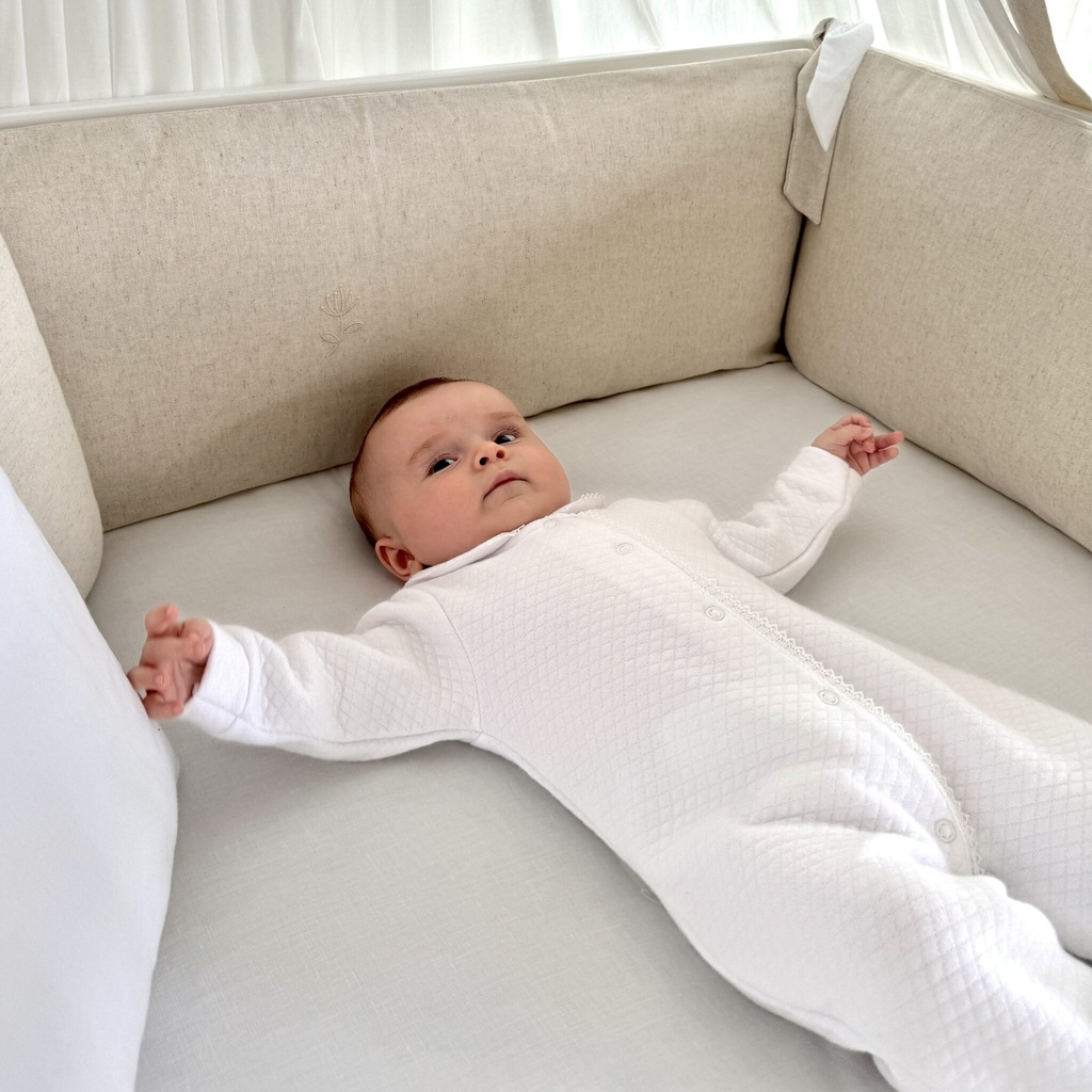 Living Nature | Parkbumper Linnen Wit/Beige 75x90x75cm