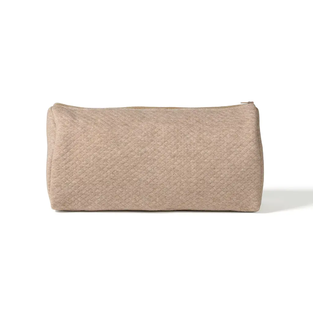 Living Nature | Toilettas groot Pernille in losange camel maat L = 30 x 18 x 12 cm