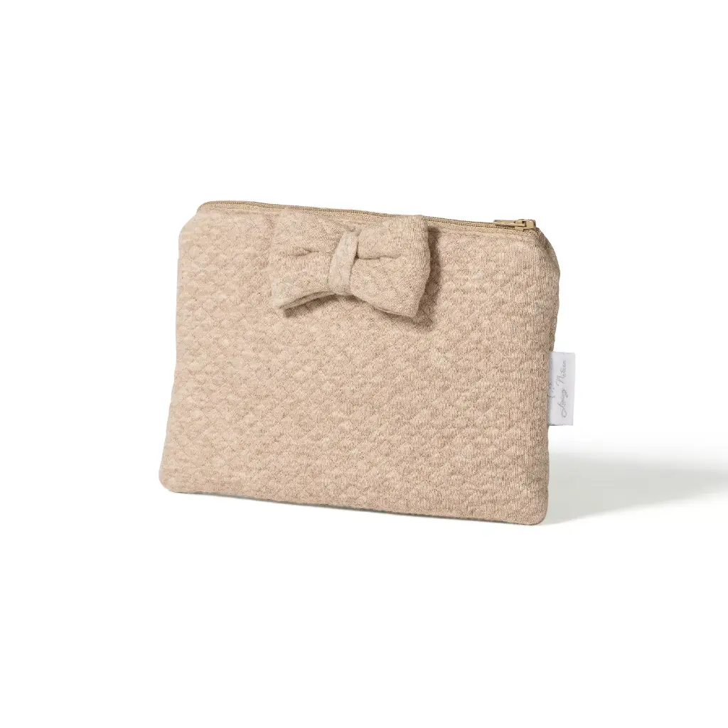 Living Nature | Toilettas Amélie Losange Strik Camel 21x14cm 