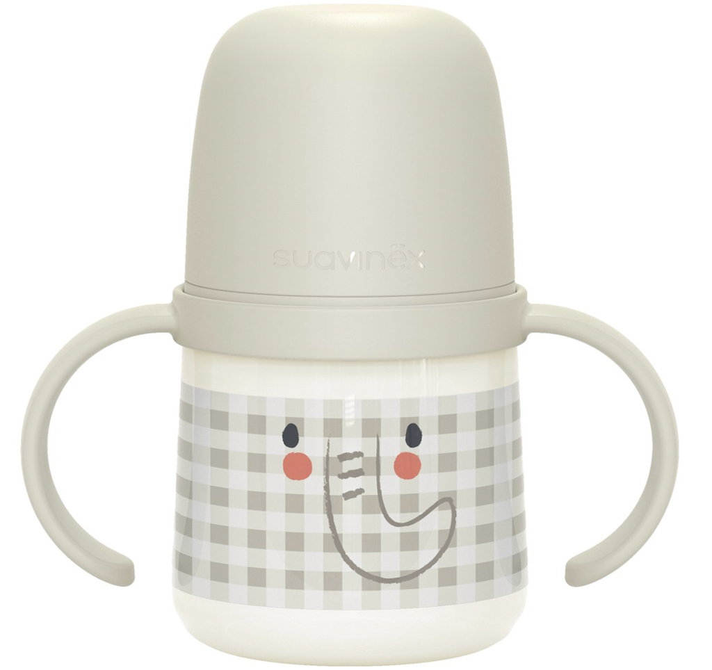 Suavinex |  NIGHT & DAY - EERSTE FLES MET HANDVATTEN +6M 150ML - Olifant