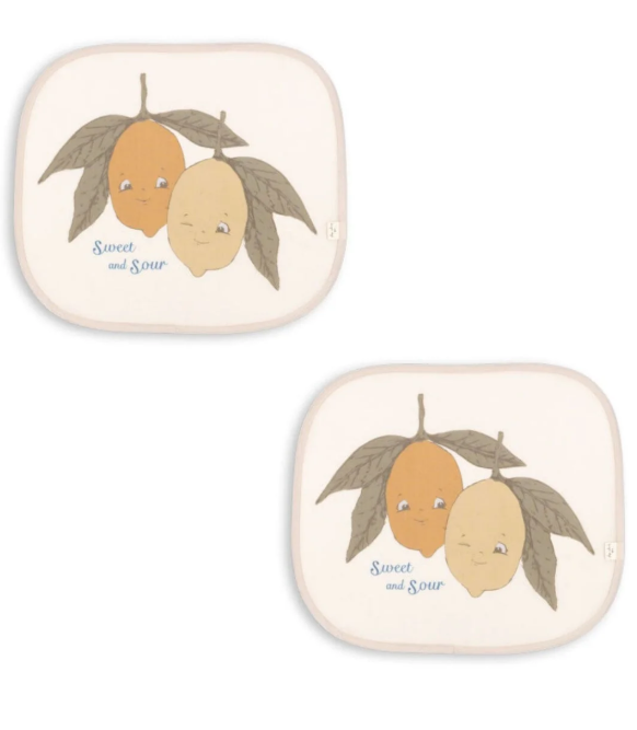 Konges Slojd | Zonnescherm Car Sunshade Ciao Limone 2-pack