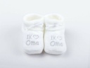 PetitVillain | Kousen/Slofjes Met Omslag Oma/Opa Wit/Grijs One Size