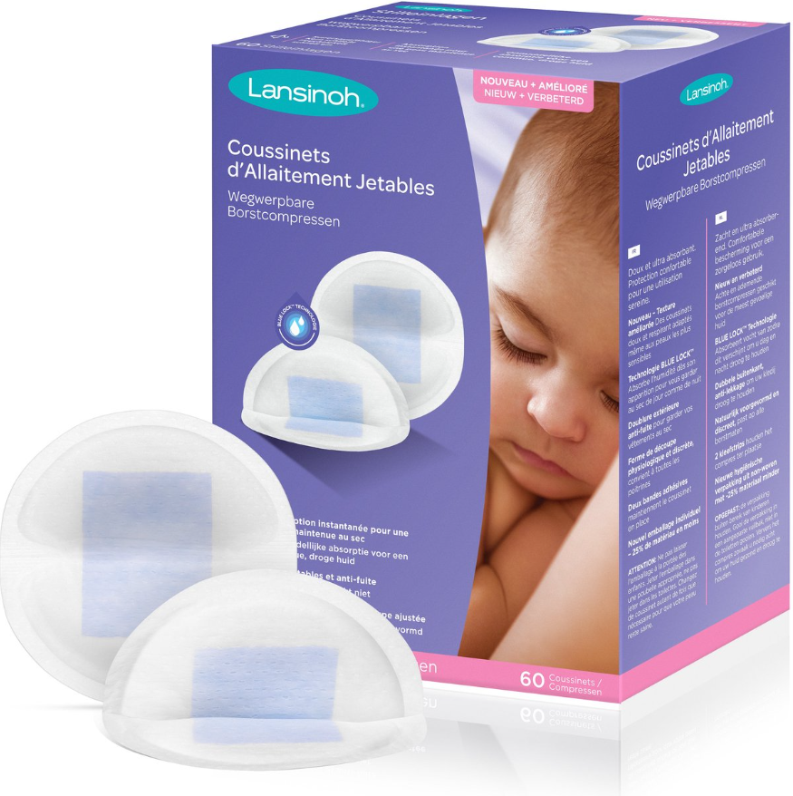 Lansinoh | Borstcompressen Wegwerp BlueLock 60-pack 