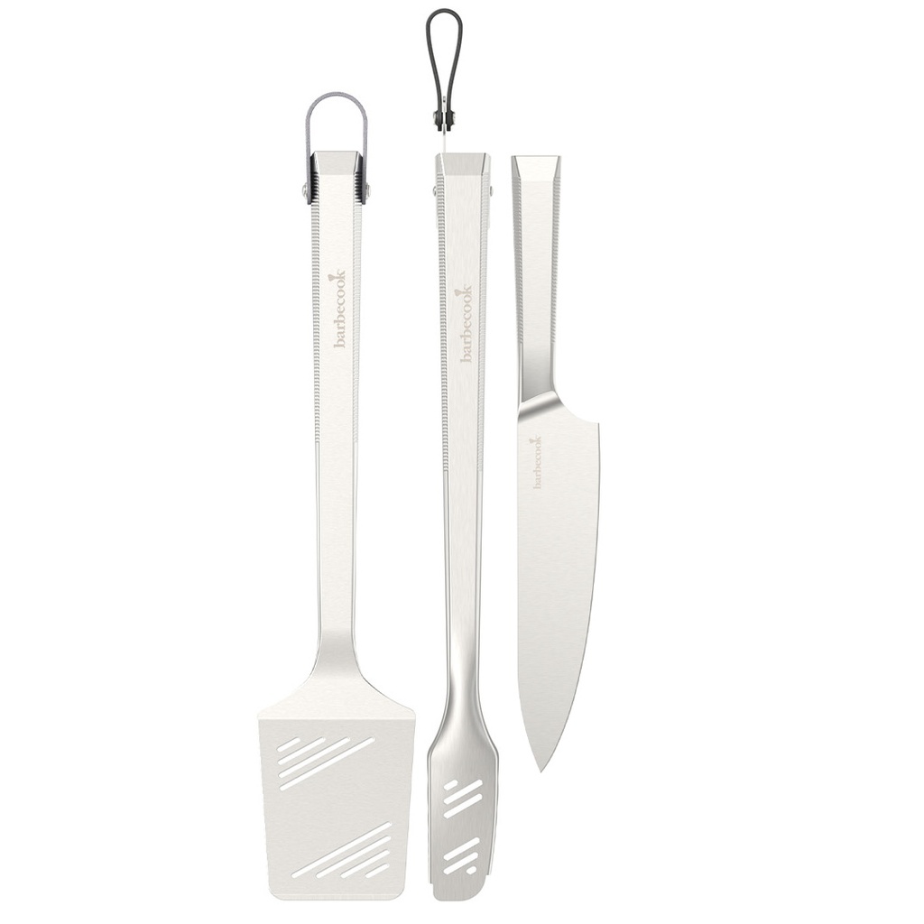Barbecook | Set Premium Spatel/Tang/Chef Mes Rvs 45,7cm 3-delig