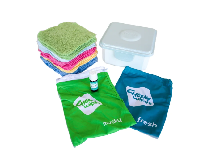 Cheeky Wipes | Premium Hands & faces kit organic white cotton