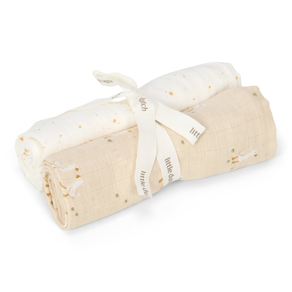 Little Dutch | Tetra Doek Little Goose Ecru 70x70cm