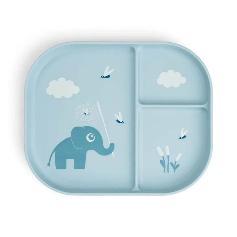 Done by Deer | Plat Bord Tiny Farm Antislip Met Vakverdeling Blauw
