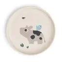 Done by Deer | Plat Bord Tiny Farm Rond Koe/Vogel Sand 
