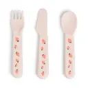 Done By Deer | Bestek Lepel/Vork/Mes Tiny Farm Powder All Over Aardbei