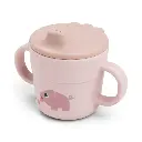 Done by Deer | Drinkbeker Tiny Farm Met Handvaten en Drinktuit Powder Roze