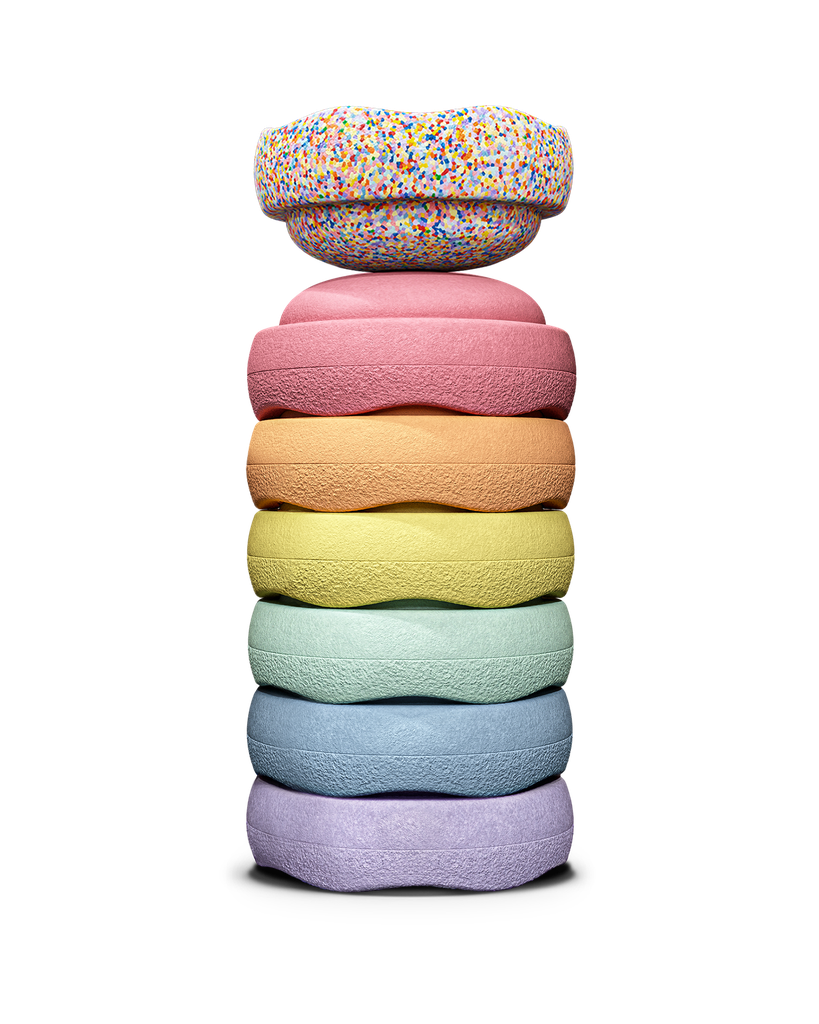 Stapelstein |  Special Mini Special Rainbow Pastel 6 + 1 Confetti Steen