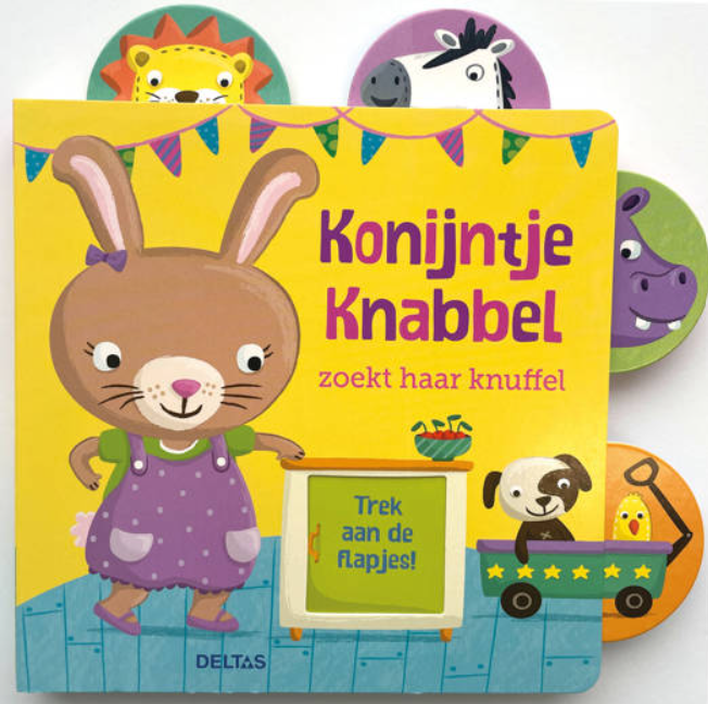 Deltas | Boek "Konijntje Knabbel zoekt haar knuffel"
