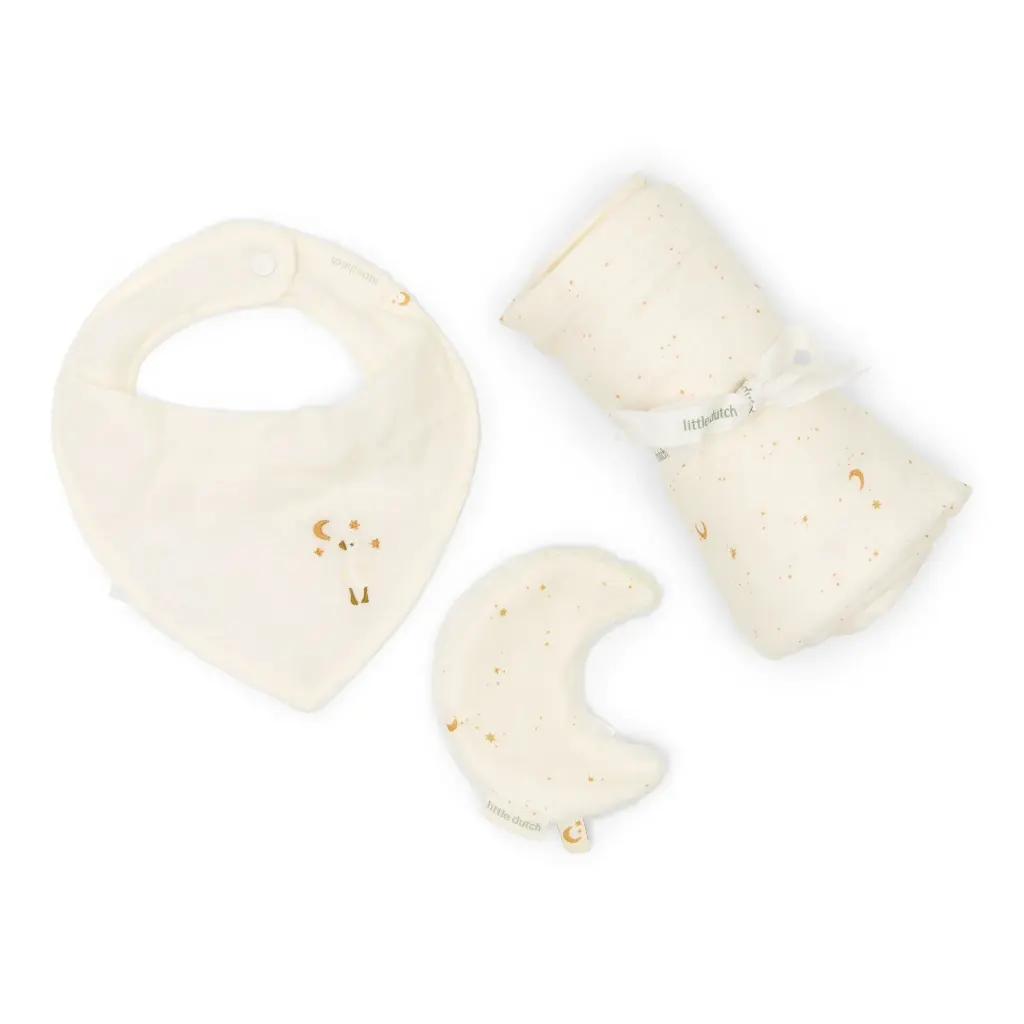 Little Dutch | Giftset Moon&Stars Mond-/Fopspeen-/Spuugdoekje