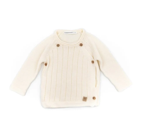 Bamboom | Pull Ribbed Crossed Gebreid Overslag Wit