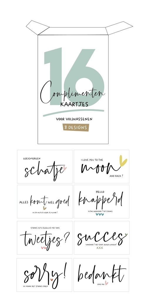 Mail-Box | Wenskaart Minibox Complimenten Kaartjes Volwassenen