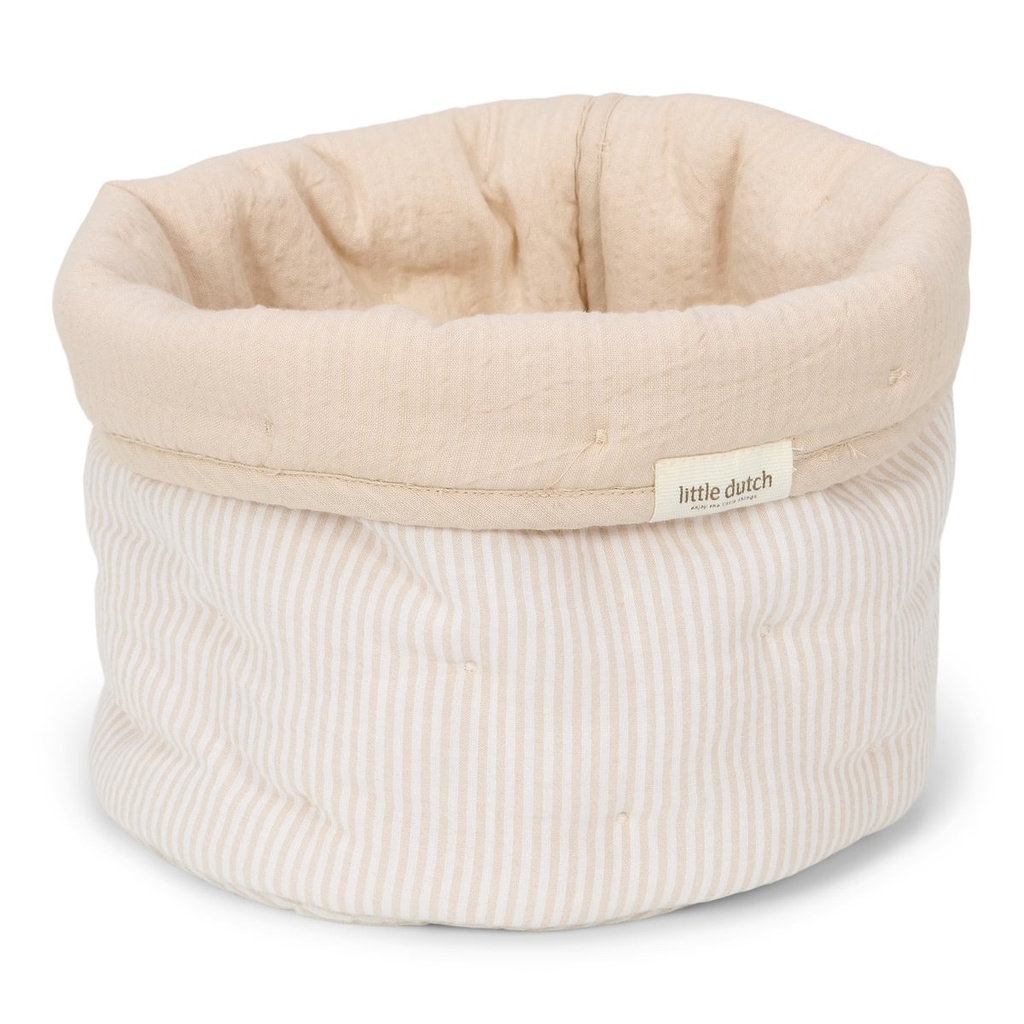 Little Dutch | Verzorgingsmand Pure Soft Beige Stripe Klein