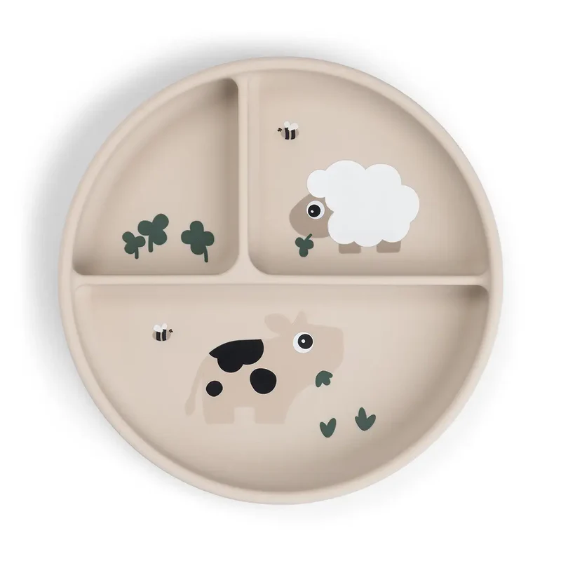 Done By Deer | Plat Bord Tiny Farm Sand Stick&Stay Met Vakverdeling Ecru