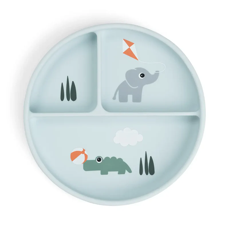 Done By Deer | Plat Bord Playground Blue Stick&Stay Met Vakverdeling Blauw