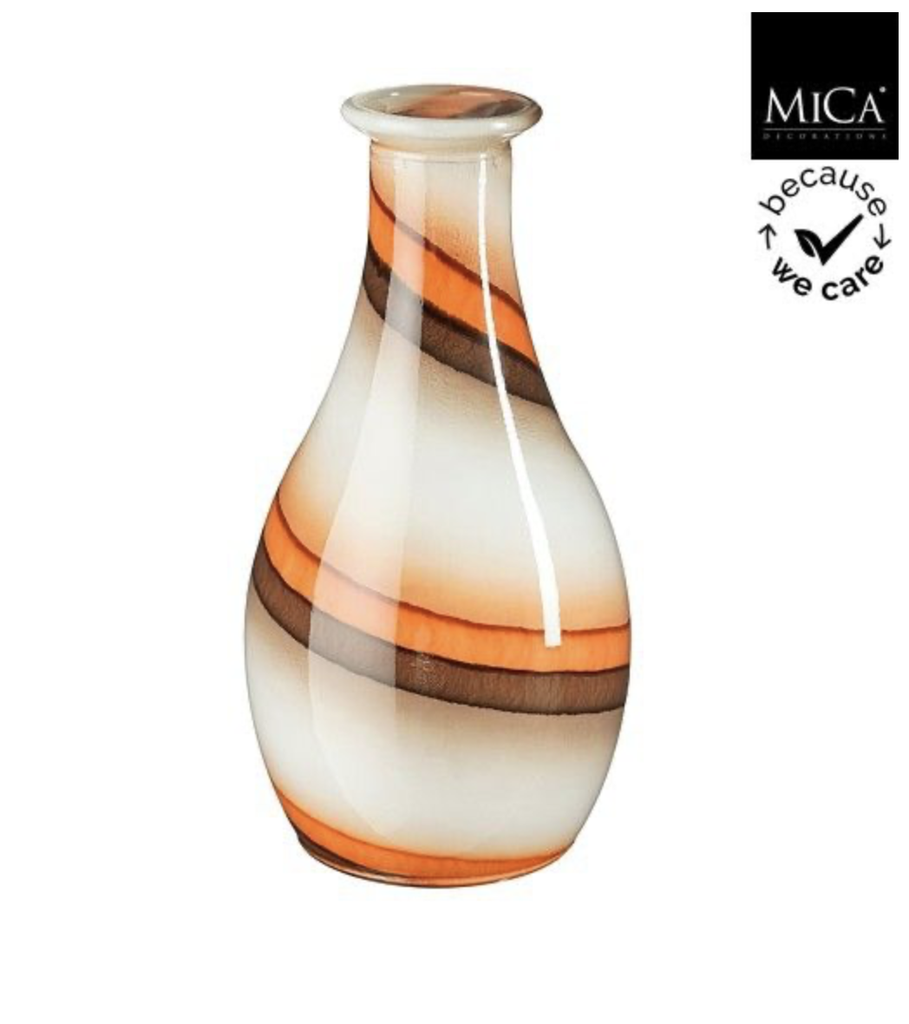 Mica | Vaas Lomar Recycled Glas Bruin H40cm