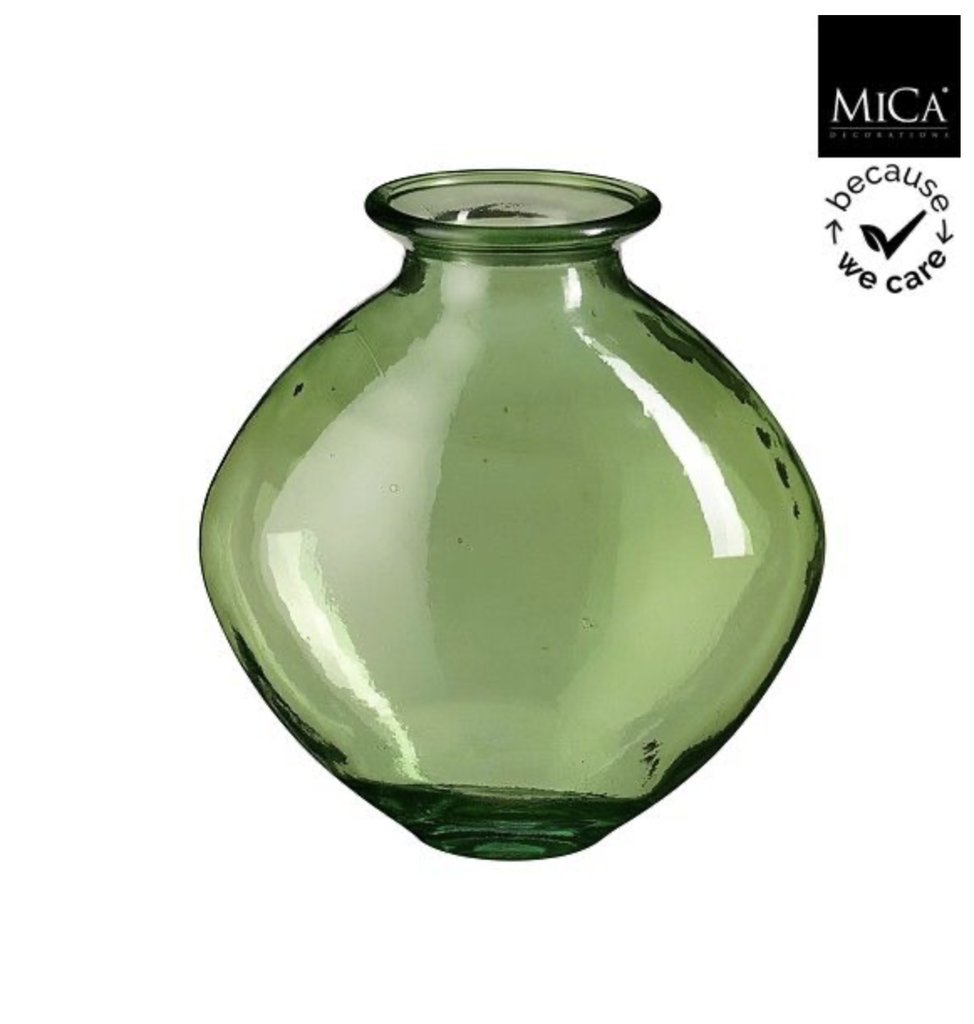 Mica | Vaas Qin Recycled Glas Mint Groen H26
