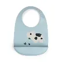 Done By Deer | Slabbetje Dotti Blue met Kruimelvanger Koe Siliconen Blauw