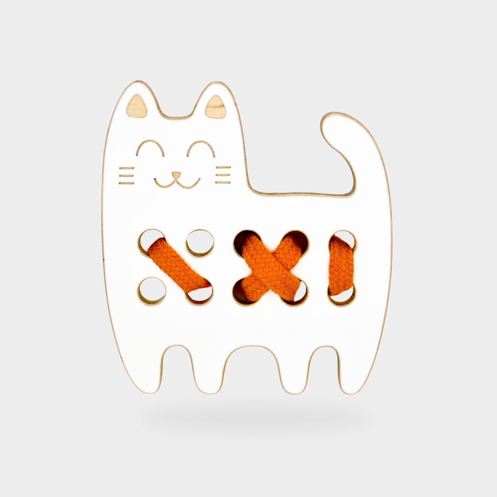 Milin | Educatief Speelgoed Small Lacing Toy Cat Rijgspeelgoed
