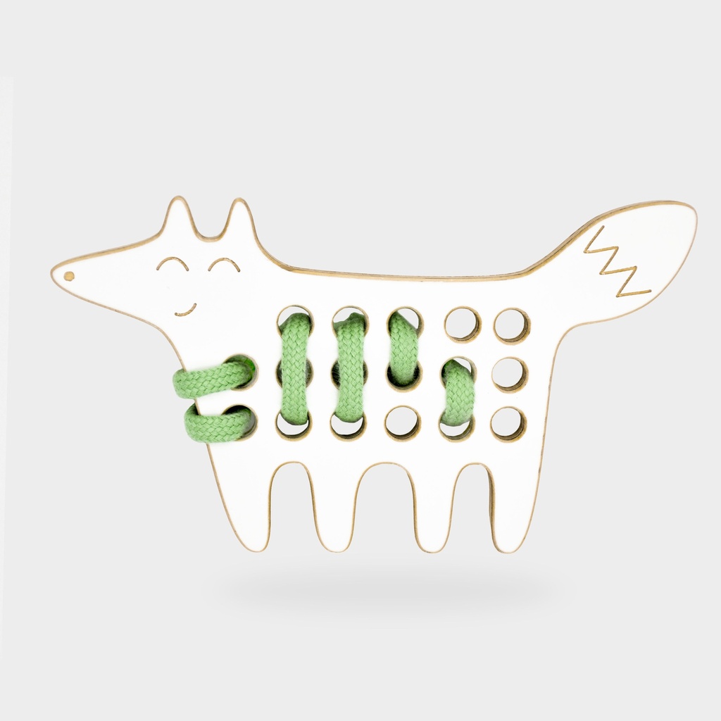 Milin | Educatief Speelgoed Small Lacing Toy Fox Rijgspeelgoed