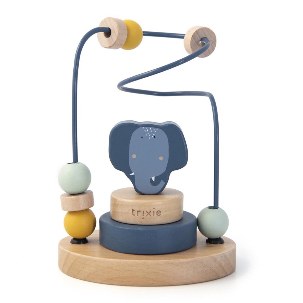 Trixie | Kralenframe Hout Mrs. Elephant Blauw 11x8x15cm