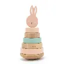 Trixie | Stapelpyramide Mrs. Rabbit Stapeltoren Hout Roze 10x10x18,5cm