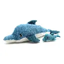 Les Ptipotos | Knuffel Pluche Tofou Dolphin Mama & Baby Blauw