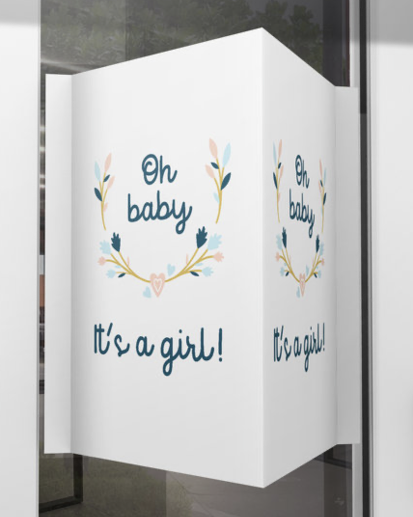 Minimou | Geboortebord "Oh baby, It's a Girl!" 