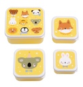 A Little Lovely Company | Bewaarpotje Lunch & Snackbox Animal Friends 4-delig