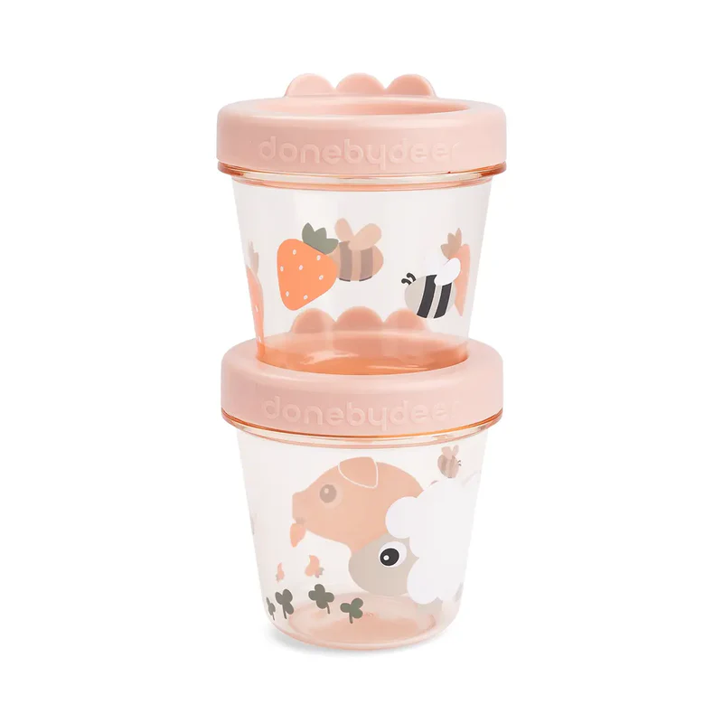 Done By Deer | Bewaarpotje Tiny Farm Powder Baby Food Container 150ml 2-pack