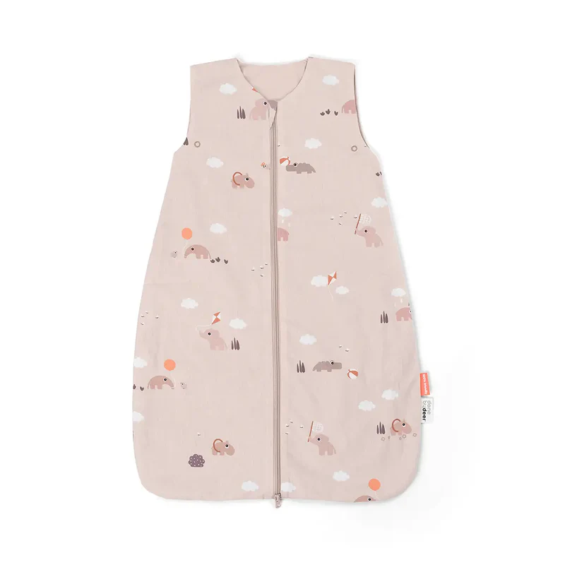 Done By Deer | Slaapzak Playground Powder 1 TOG All Over Dieren Roze 70cm