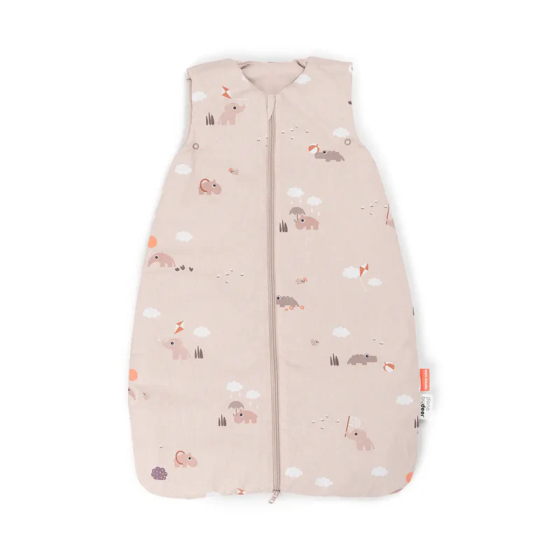 Done By Deer | Slaapzak Playground Powder 2.5 TOG All Over Dieren Roze 70cm