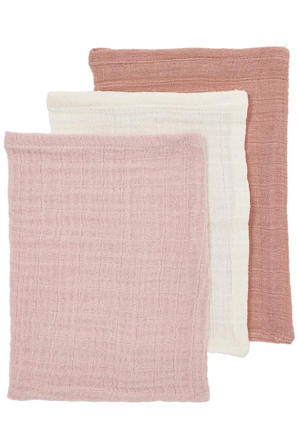 Meyco | Washandje Pre-washed Soft Rose/Rose/Natural Ecru/Roze 20x17cm