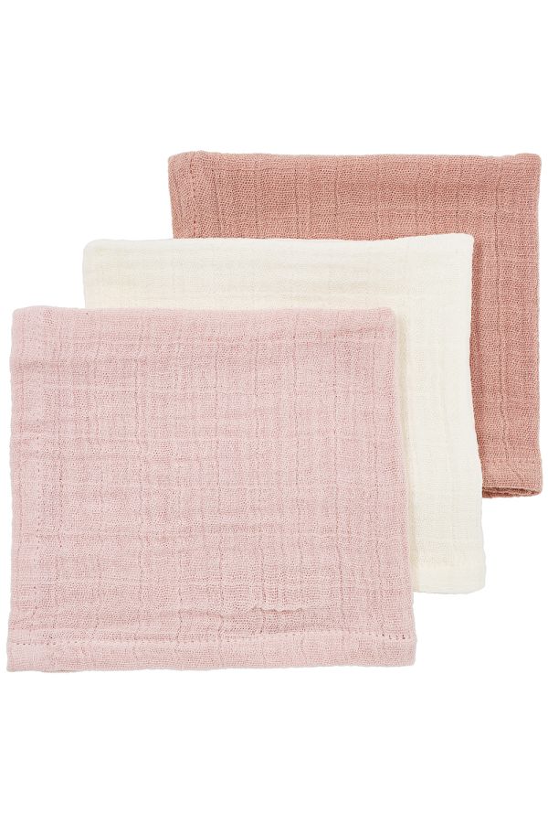 Meyco | Monddoekje Pre-Washed Hydrofiel Soft Rose/Rose/Natural 30x30cm 3-pack