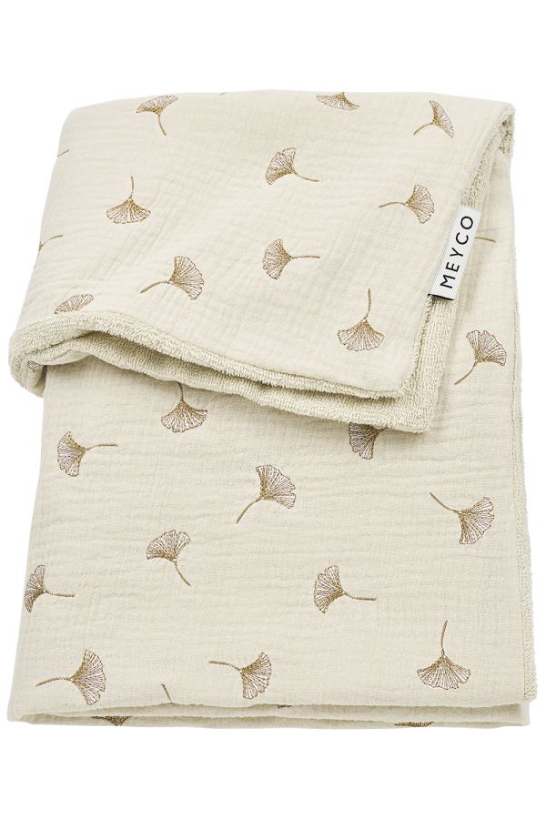 Meyco | Deken Wieg Ginkgo Pre-Washed Hydrofiel Soft Sand 1.5TOG 75x100cm  