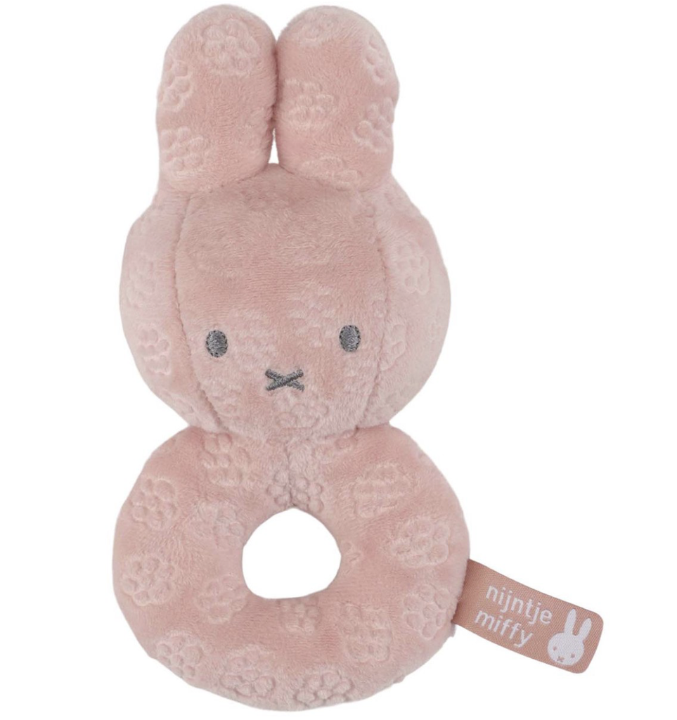 Nijntje | Rammelaar Miffy Pink Flower Textiel Rattle Roze  