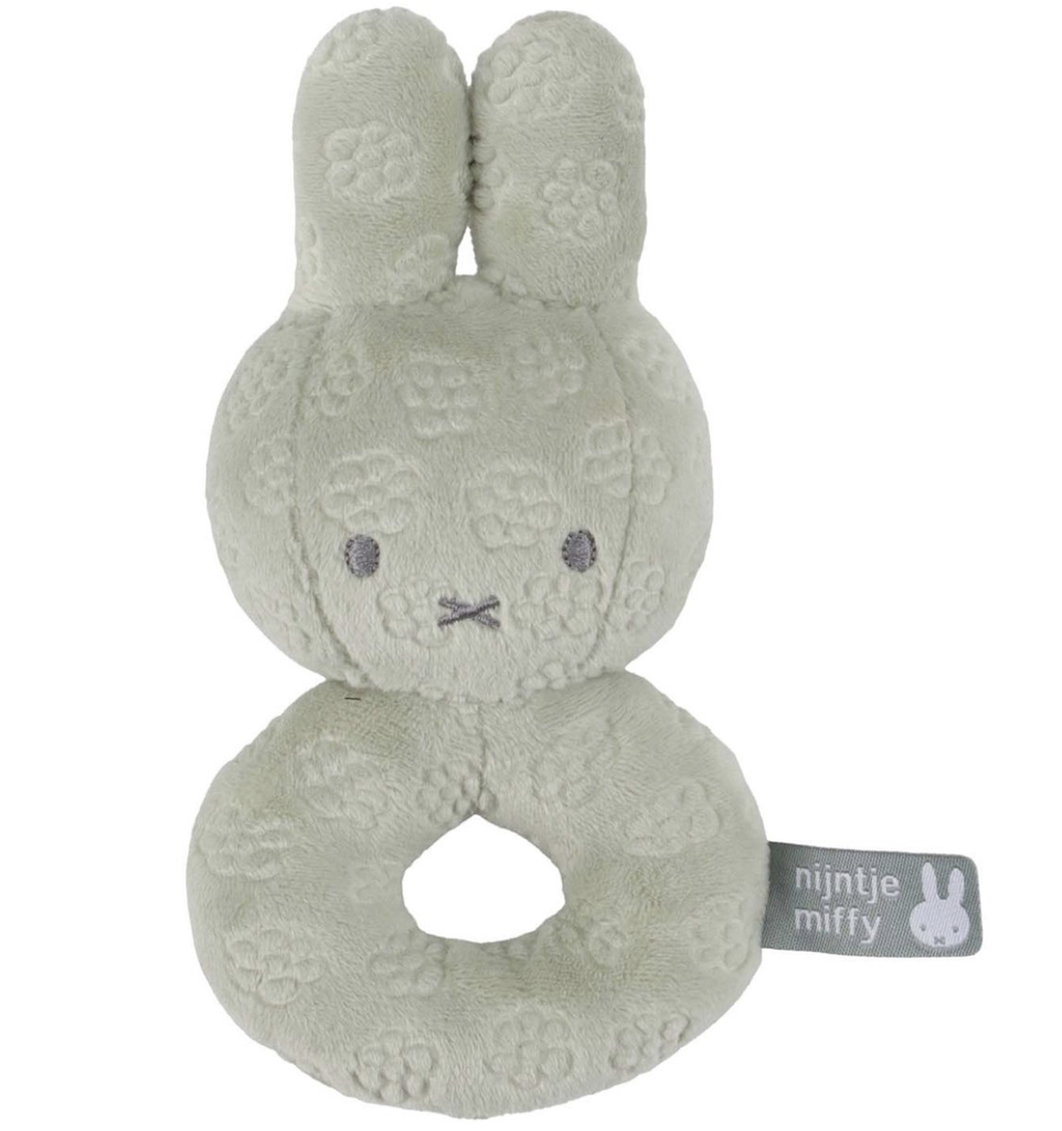 Nijntje | Rammelaar Miffy Green Flower Textiel Rattle Groen 
