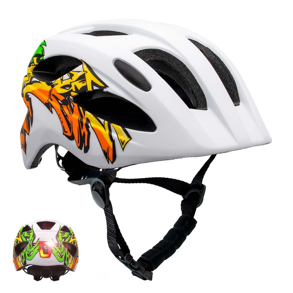 Crazy Safety | Fietshelm Grafitti Bicycle Helmet White/Yellow