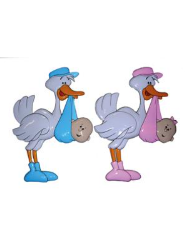 Funny Fashion | Wanddecoratie Ooievaar Baby Pink