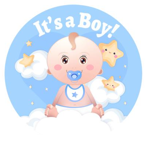 Funny Fashion | Wanddecoratie It's a Boy Beschrijfbaar Ø50cm